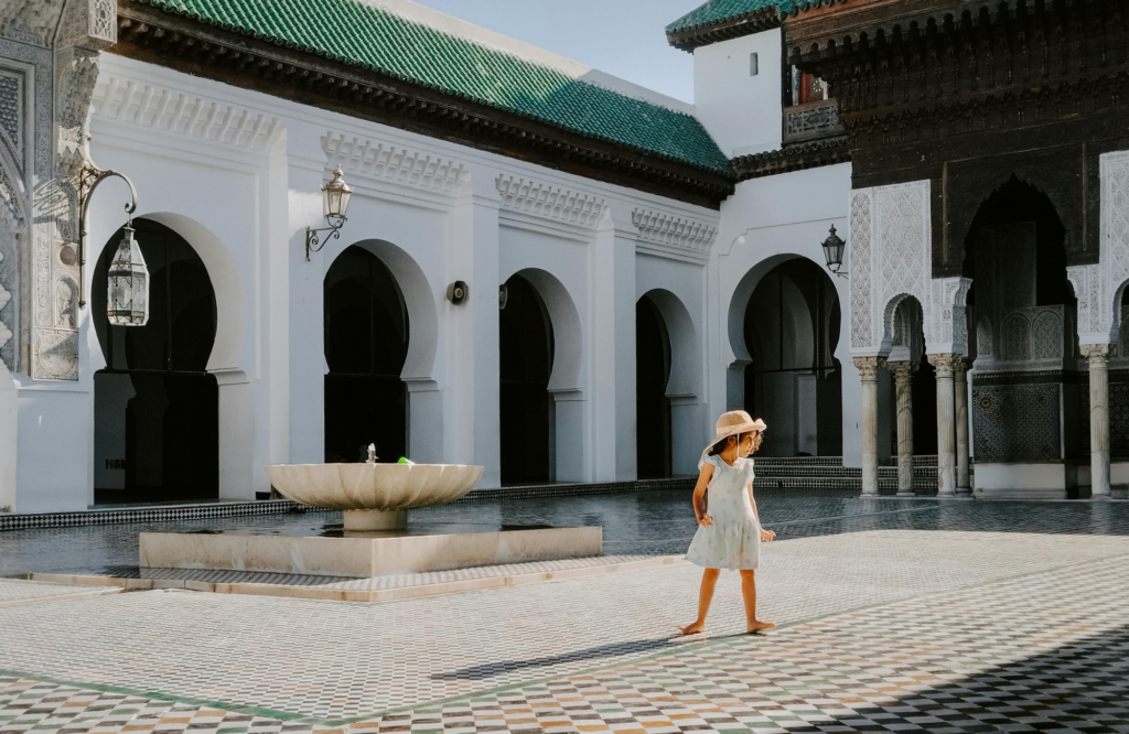 Fes Morocco medina with traditional Moroccan architecture