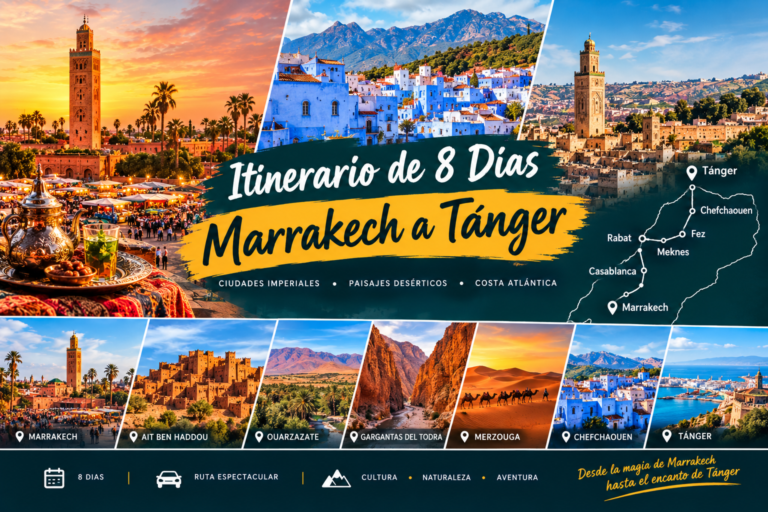 Itinerario de 8 días por Marruecos: Marrakech a Tánger