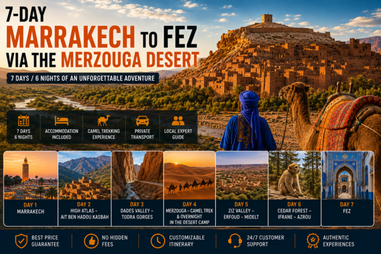 Marrakech to Fez Tour via the Merzouga Desert – 2026