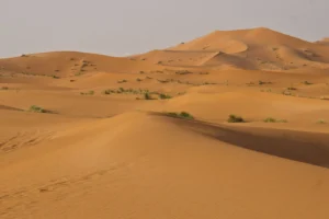 Erg Chebbi dunes at sunset - 6-day desert tour from Marrakech to Fes | Dunas de Erg Chebbi al atardecer - tour de 6 días desde Marrakech a Fez